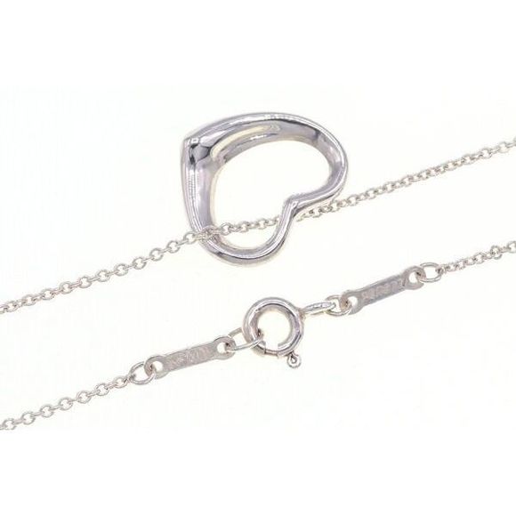 Tiffany Elsa Peretti Open Heart Silver Necklace - Picture 3 of 4